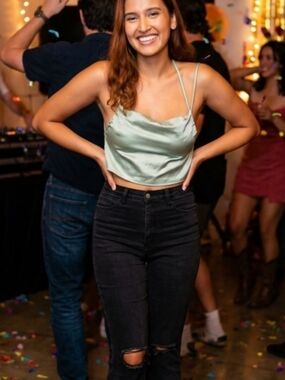 Forever 21 Sage Green Tank Top with Tie Strap